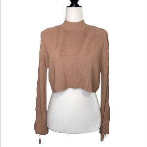 𝅺wilfred Aritzia Salome Tied Crop Knit Sweater